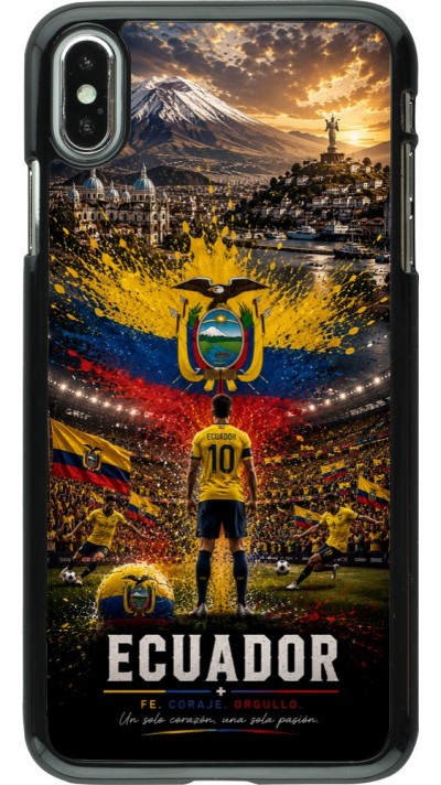 Coque iPhone Xs Max - Football Équateur splash 2026