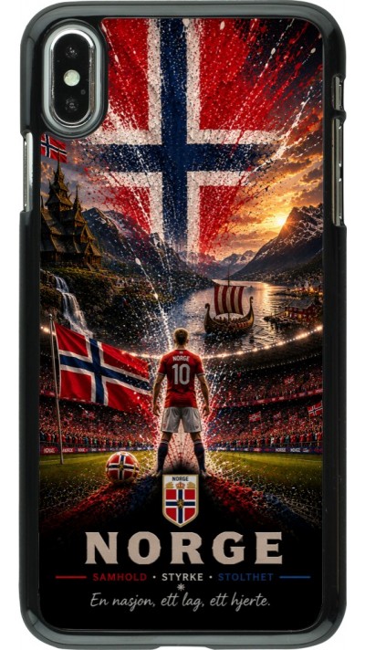 Coque iPhone Xs Max - Football Norvège splash 2026