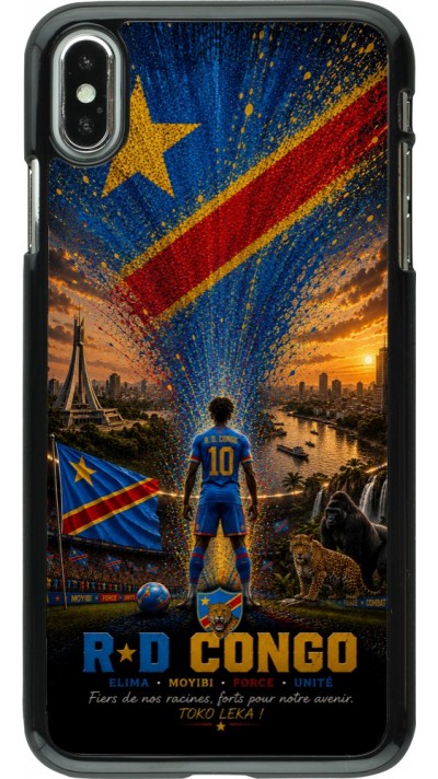 Coque iPhone Xs Max - Football République démocratique du Congo splash 2026
