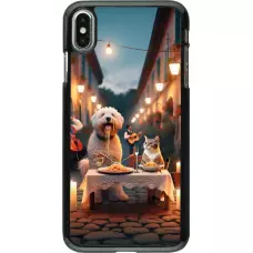 iPhone Xs Max Case Hülle - Valentin 2024 Hund & Katze Kerzenlicht