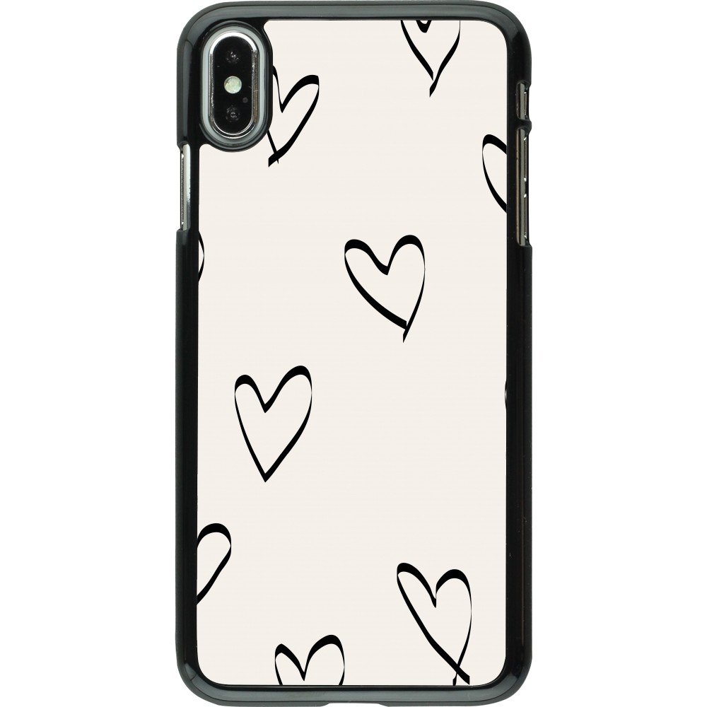 iPhone Xs Max Case Hülle - Valentine 2023 minimalist hearts