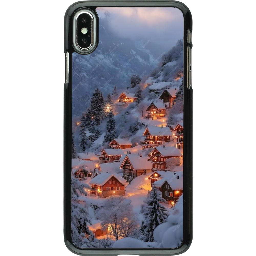 Coque iPhone Xs Max - Winter 25 Winter snowy village