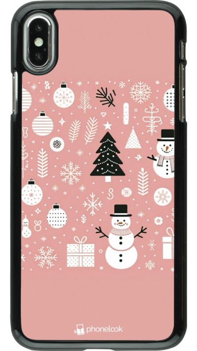 iPhone Xs Max Case Hülle - Weihnachten 2024 Rose Schneemann Weihnachten