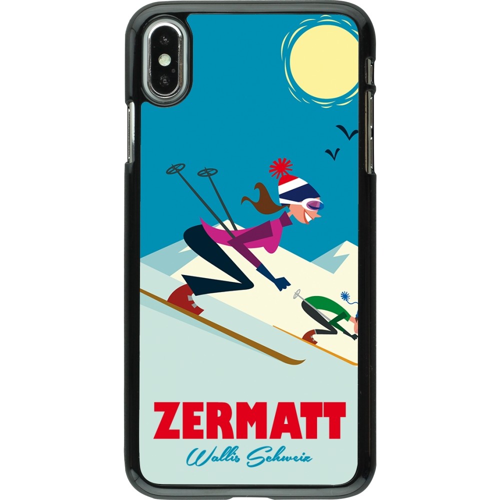 iPhone Xs Max Case Hülle - Zermatt Ski Downhill