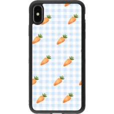 Coque iPhone Xs Max - Silicone rigide noir Easter 2026 Pattern carrots
