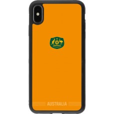 Coque iPhone Xs Max - Silicone rigide noir Maillot de football Australie 2026 personnalisable