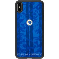 Coque iPhone Xs Max - Silicone rigide noir Maillot de football Bosnie-Herzégovine 2026 personnalisable