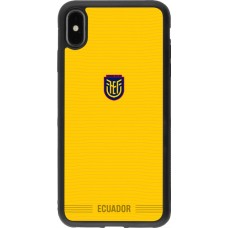 Coque iPhone Xs Max - Silicone rigide noir Maillot de football Équateur 2026 personnalisable