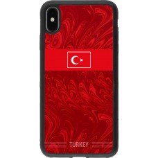 Coque iPhone Xs Max - Silicone rigide noir Maillot de football Turquie 2026 personnalisable