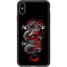 iPhone Xs Max Case Hülle - Silikon schwarz Japanese style Dragon Tattoo Red Black