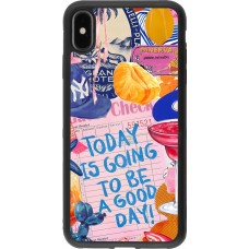 Coque iPhone Xs Max - Silicone rigide noir Preppy Today is Going to be a good day