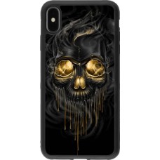 Coque iPhone Xs Max - Silicone rigide noir Skull 02
