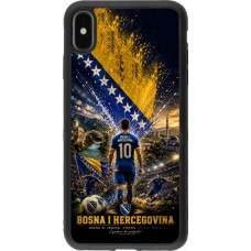Coque iPhone Xs Max - Silicone rigide noir Football Bosnie-Herzégovine splash 2026