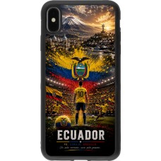 Coque iPhone Xs Max - Silicone rigide noir Football Équateur splash 2026