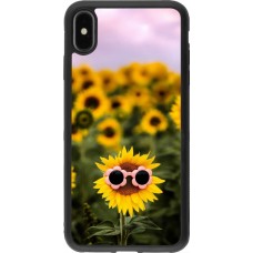 iPhone Xs Max Case Hülle - Silikon schwarz Sunflower with glasses 2026
