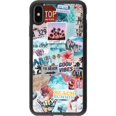 Coque iPhone Xs Max - Silicone rigide noir Summer 20 collage