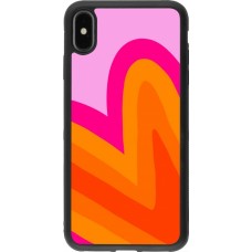 iPhone Xs Max Case Hülle - Silikon schwarz Valentine 2024 heart gradient