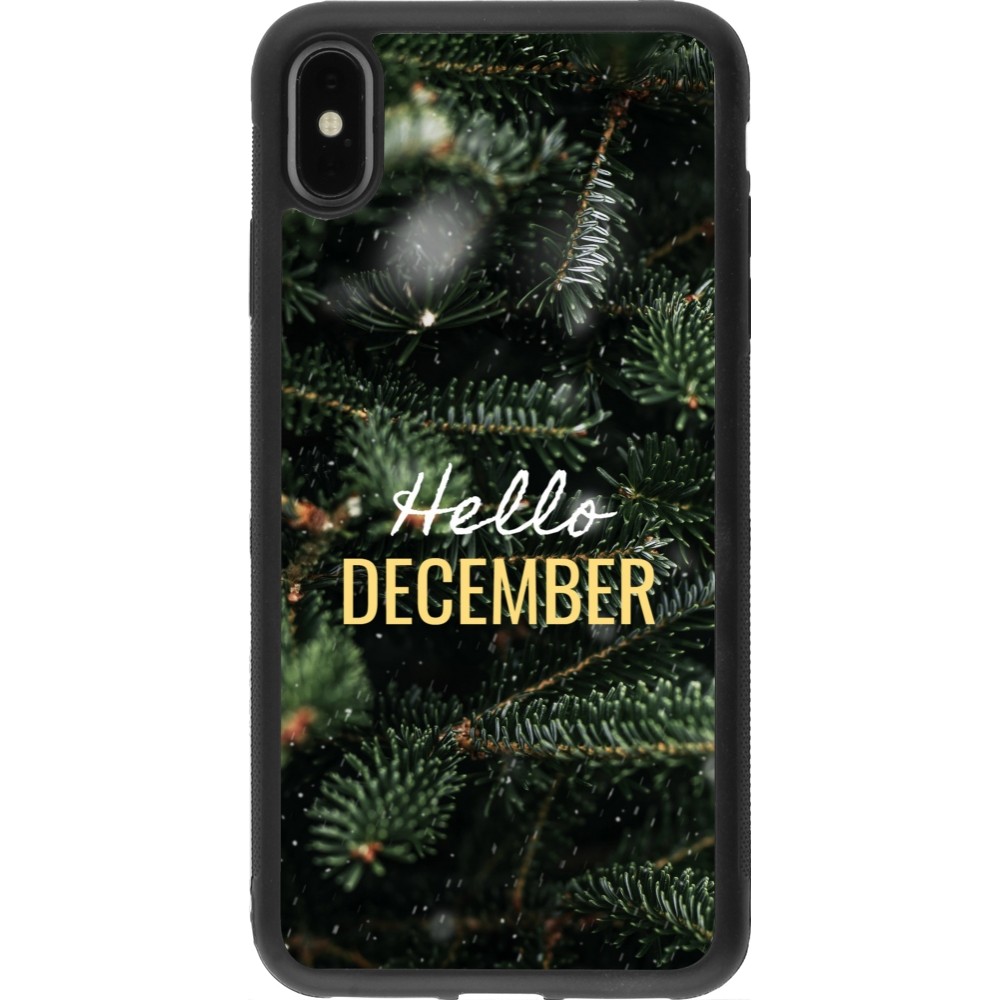 Coque iPhone Xs Max - Silicone rigide noir Winter 25 Winter hello december