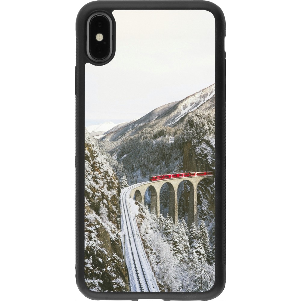iPhone Xs Max Case Hülle - Silikon schwarz Winter 25 Winter polar express