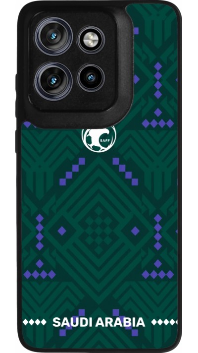 Coque Motorola Moto S50 - Silicone rigide noir Maillot de football Arabie saoudite 2026 personnalisable