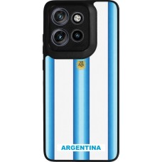 Coque Motorola Moto S50 - Silicone rigide noir Maillot de football Argentine 2026 personnalisable