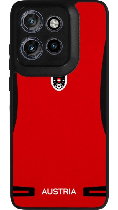 Coque Motorola Moto S50 - Silicone rigide noir Maillot de football Autriche 2026 personnalisable