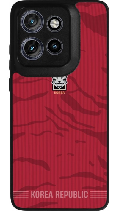 Coque Motorola Moto S50 - Silicone rigide noir Maillot de football Corée du Sud 2026 personnalisable