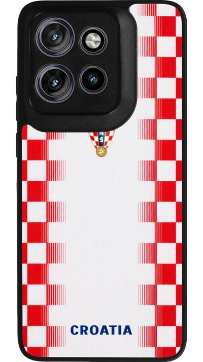 Motorola Moto S50 Case Hülle - Silikon schwarz Kroatien 2026 personalisierbares Fussballtrikot