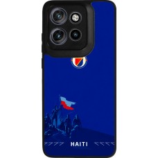 Coque Motorola Moto S50 - Silicone rigide noir Maillot de football Haiti 2026 personnalisable
