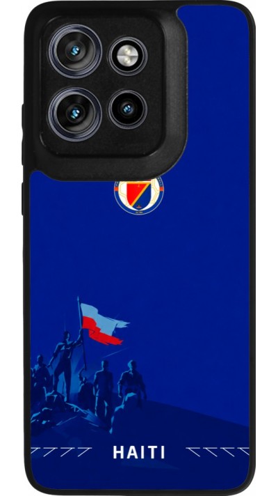 Coque Motorola Moto S50 - Silicone rigide noir Maillot de football Haiti 2026 personnalisable