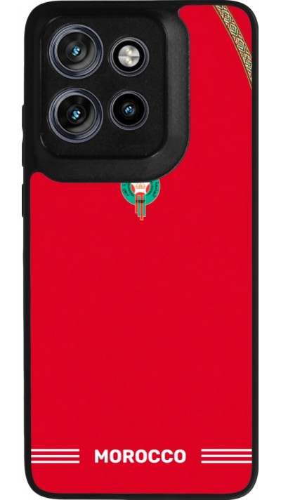 Coque Motorola Moto S50 - Silicone rigide noir Maillot de football Maroc 2026 personnalisable