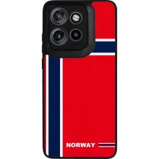 Coque Motorola Moto S50 - Silicone rigide noir Maillot de football Norvège 2026 personnalisable