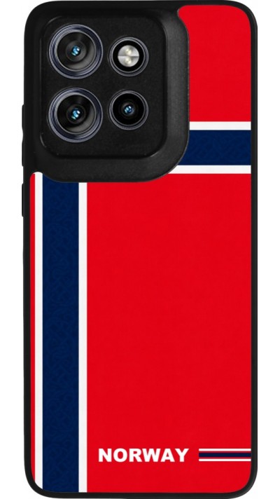 Coque Motorola Moto S50 - Silicone rigide noir Maillot de football Norvège 2026 personnalisable