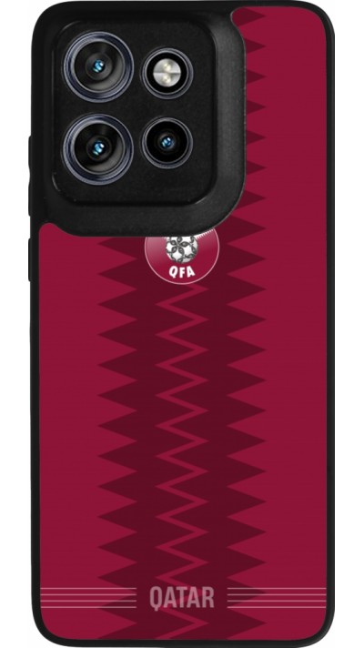 Coque Motorola Moto S50 - Silicone rigide noir Maillot de football Qatar 2026 personnalisable