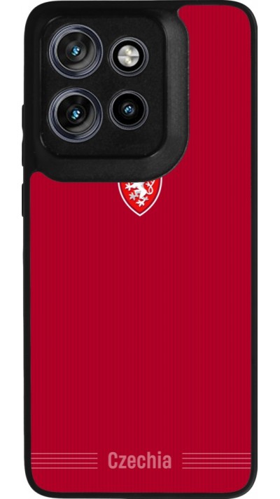 Coque Motorola Moto S50 - Silicone rigide noir Maillot de football Répuplique Tchèque 2026 personnalisable