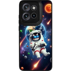 Coque Motorola Moto S50 - Silicone rigide noir VR SpaceCat Odyssey