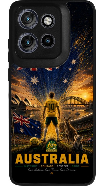 Motorola Moto S50 Case Hülle - Silikon schwarz Fussball Australien splash 2026