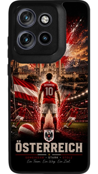 Motorola Moto S50 Case Hülle - Silikon schwarz Fussball Österreich splash 2026