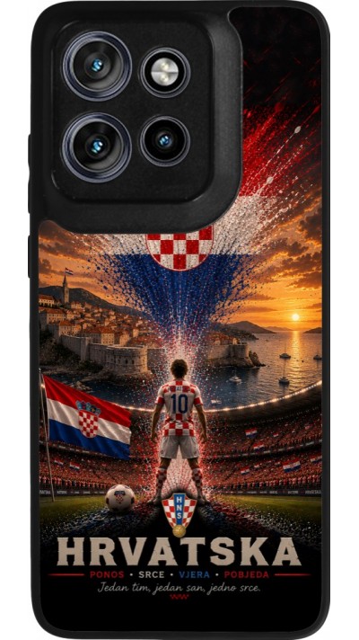 Motorola Moto S50 Case Hülle - Silikon schwarz Fussball Kroatien splash 2026