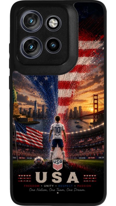 Motorola Moto S50 Case Hülle - Silikon schwarz Fussball Vereinigten Staaten splash 2026