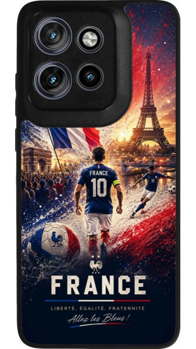 Motorola Moto S50 Case Hülle - Silikon schwarz Fussball Frankreich splash 2026
