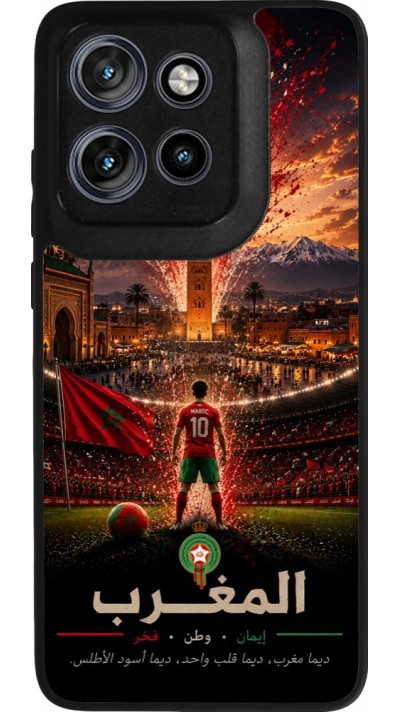 Motorola Moto S50 Case Hülle - Silikon schwarz Fussball Marokko splash 2026