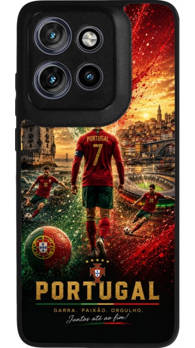 Motorola Moto S50 Case Hülle - Silikon schwarz Fussball Portugal splash 2026