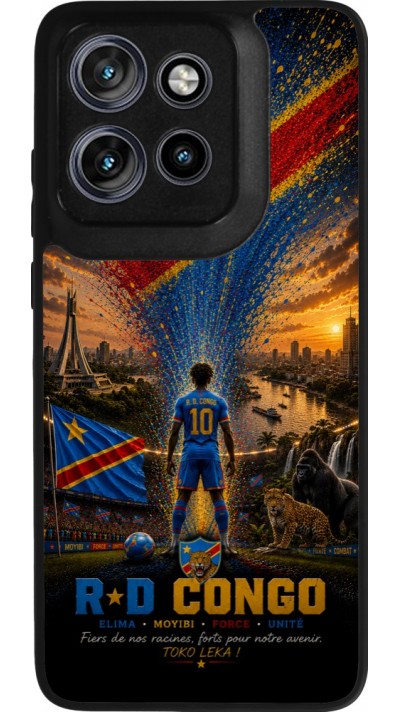 Motorola Moto S50 Case Hülle - Silikon schwarz Fussball Demokratische Republik Kongo splash 2026