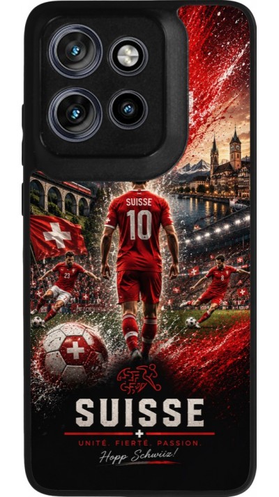 Motorola Moto S50 Case Hülle - Silikon schwarz Fussball Suisse splash 2026