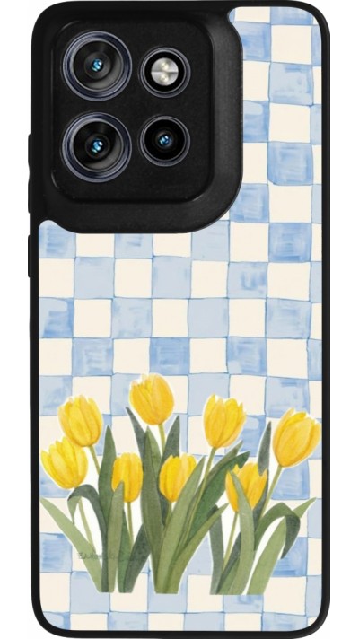 Motorola Moto S50 Case Hülle - Silikon schwarz Blue vichy tulips Spring 2026