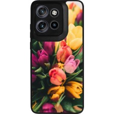 Coque Motorola Moto S50 - Silicone rigide noir Bouquet of tulips Spring 2026