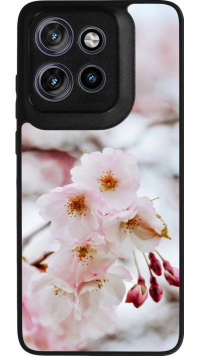 Motorola Moto S50 Case Hülle - Silikon schwarz Cherry tree Spring 2026