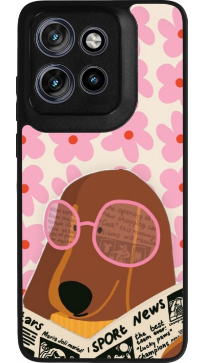 Motorola Moto S50 Case Hülle - Silikon schwarz Dog with newspaper Spring 2026
