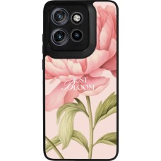Coque Motorola Moto S50 - Silicone rigide noir Just Bloom Spring 2026